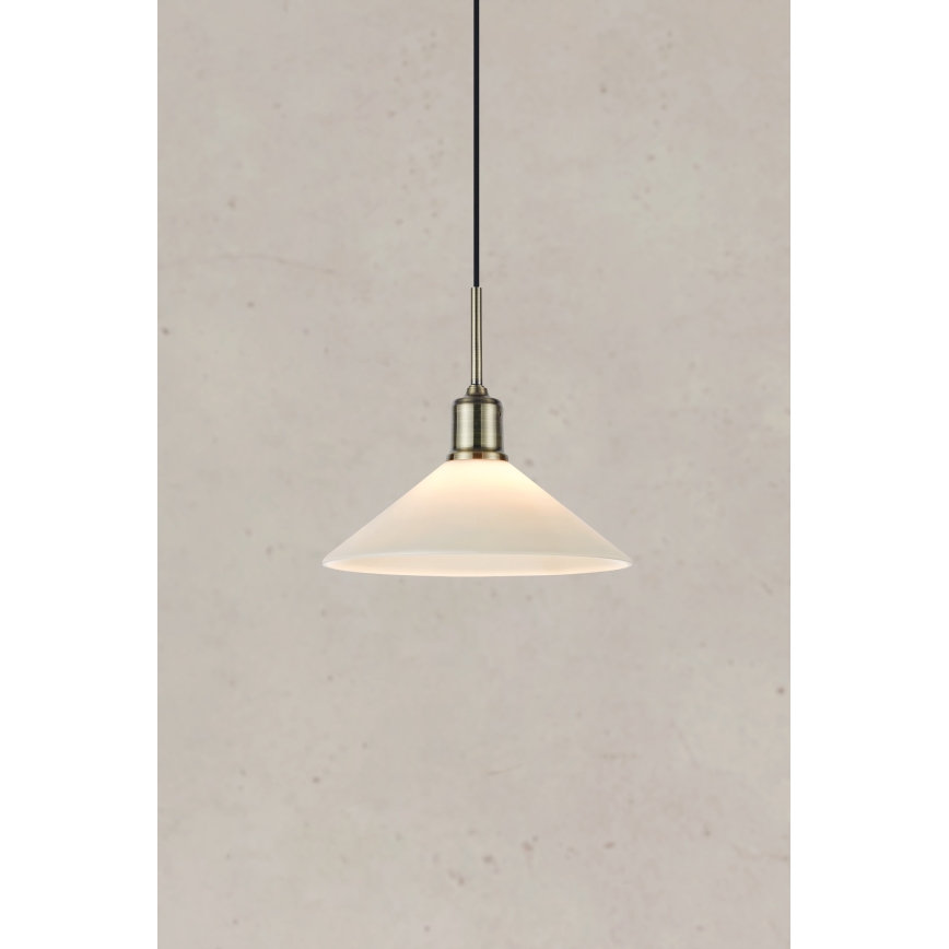 Markslöjd 108867 - Lustr na lanku VELA 1xE27/40W/230V mosaz/bílá