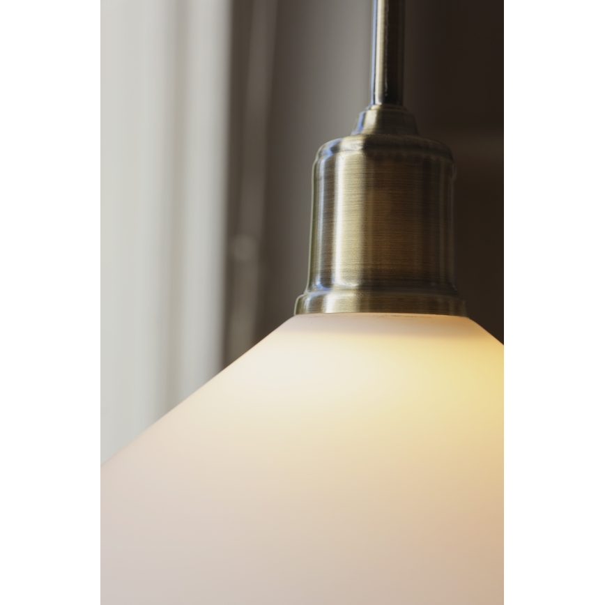 Markslöjd 108867 - Lustr na lanku VELA 1xE27/40W/230V mosaz/bílá