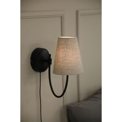 Markslöjd 108907 - Nástěnná lampa AMAR 1xE14/40W/230V béžová/černá