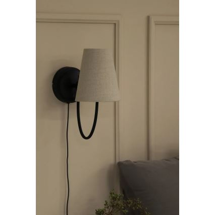 Markslöjd 108907 - Nástěnná lampa AMAR 1xE14/40W/230V béžová/černá