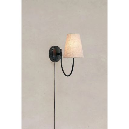 Markslöjd 108907 - Nástěnná lampa AMAR 1xE14/40W/230V béžová/černá
