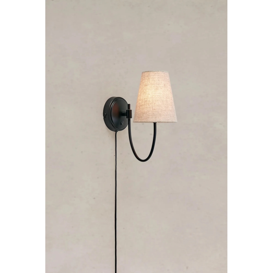 Markslöjd 108907 - Nástěnná lampa AMAR 1xE14/40W/230V béžová/černá