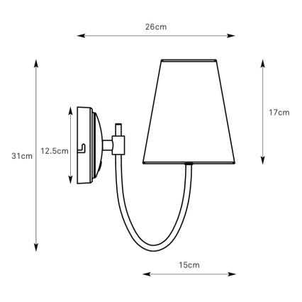 Markslöjd 108907 - Nástěnná lampa AMAR 1xE14/40W/230V béžová/černá