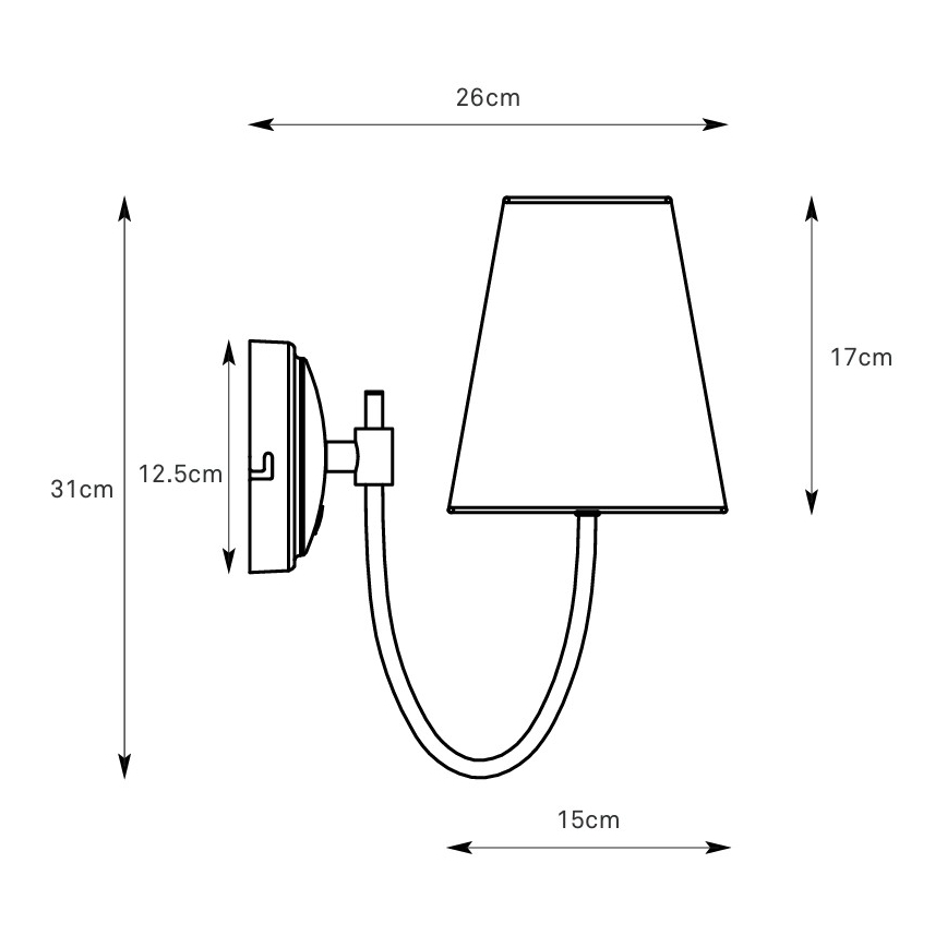 Markslöjd 108907 - Nástěnná lampa AMAR 1xE14/40W/230V len/černá