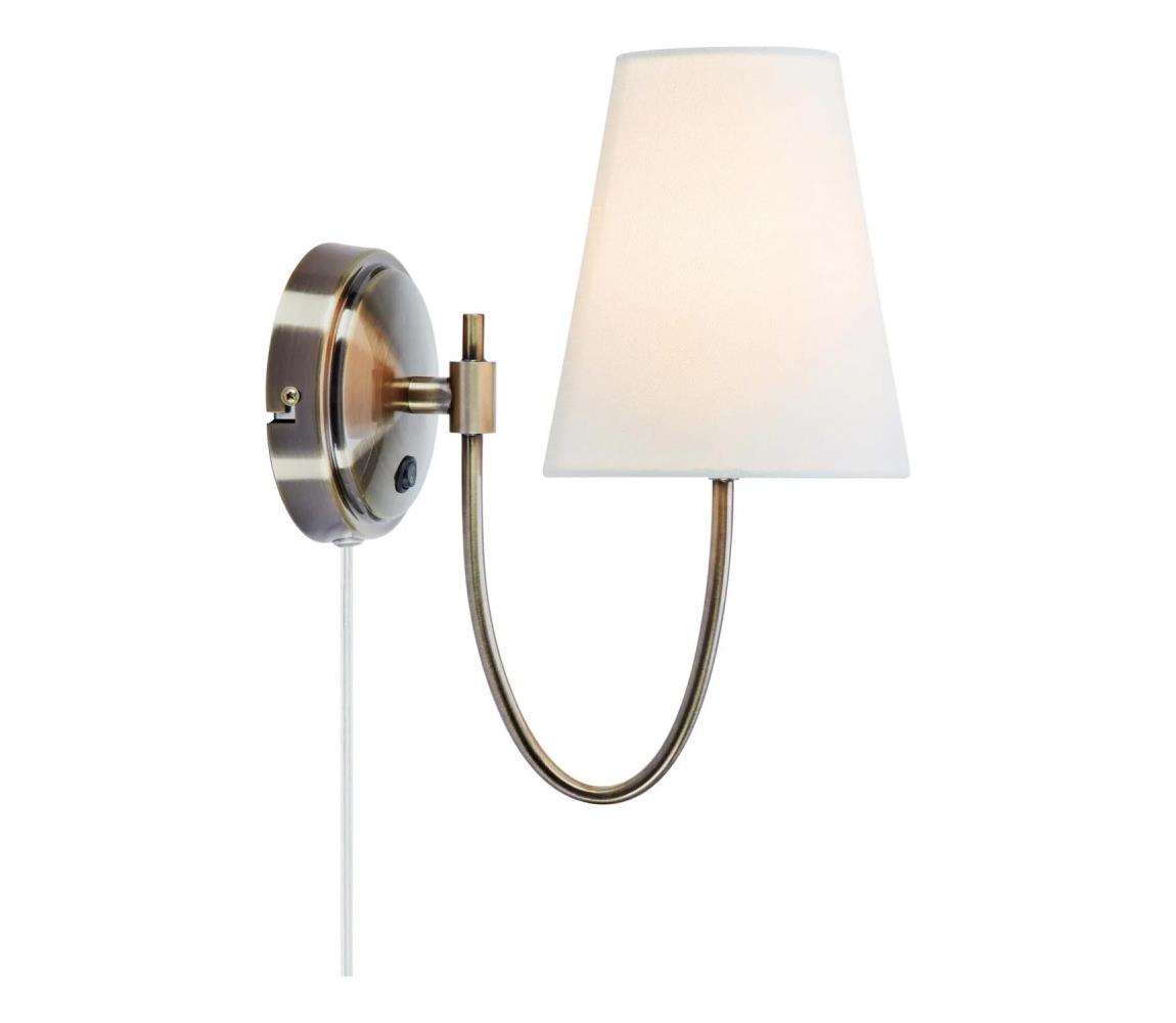 Markslöjd 108908 - Nástěnná lampa AMAR 1xE14/40W/230V bílá/mosaz 108908