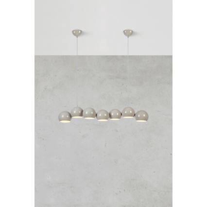 Markslöjd 108914 - Lustr na lanku CUPOLO 7xE14/40W/230V šedá