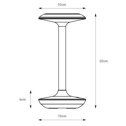 Markslöjd 108917 - LED Stmívatelná venkovní nabíjecí stolní lampa PETIT LED/2W/1800 mAh 2200/2700/3000K IP44 šedá