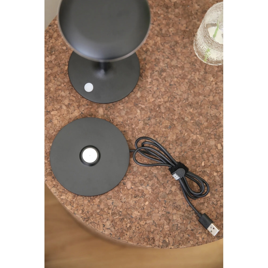 Markslöjd 108918 - LED Stmívatelná venkovní nabíjecí stolní lampa PETIT LED/2W/1800 mAh 2200/2700/3000K IP44 černá