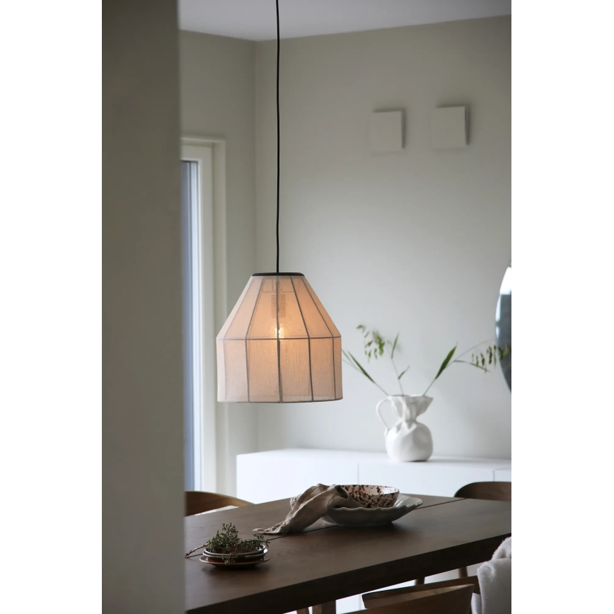 Markslöjd 108956 - Lustr na lanku AIKO 1xE27/60W/230V pr. 37 cm krémová/černá