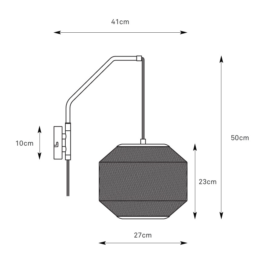 Markslöjd 108957 - Nástěnná lampa ASUKA 1xE27/60W/230V len/černá
