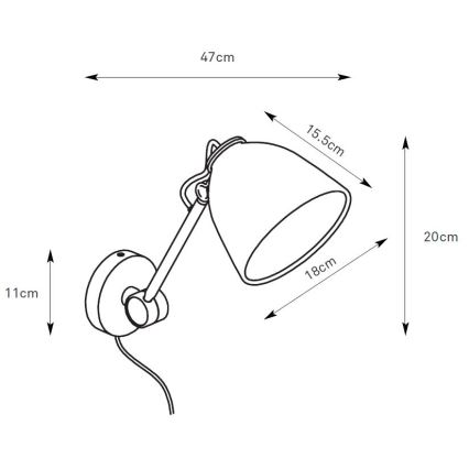 Markslöjd 108964 - Nástěnná lampa TILT 1xE27/60W/230V šedá