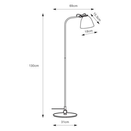 Markslöjd 108966 - Stojací lampa TILT 1xE27/60W/230V šedá