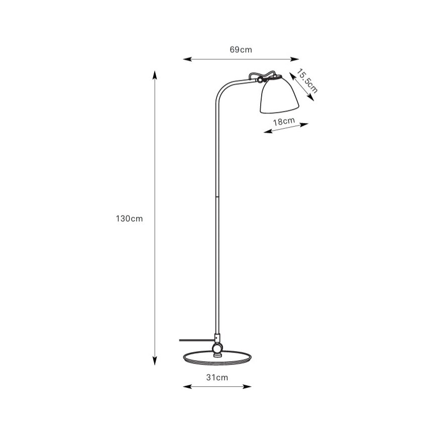 Markslöjd 108966 - Stojací lampa TILT 1xE27/60W/230V šedá