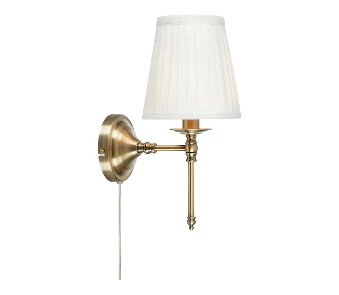 Markslöjd 108968 - Nástěnná lampa MANOR 1xE14/40W/230V bílá/mosaz 108968