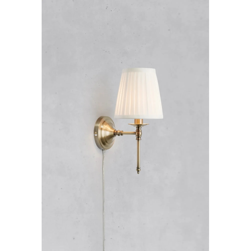 Markslöjd 108968 - Nástěnná lampa MANOR 1xE14/40W/230V bílá/mosaz