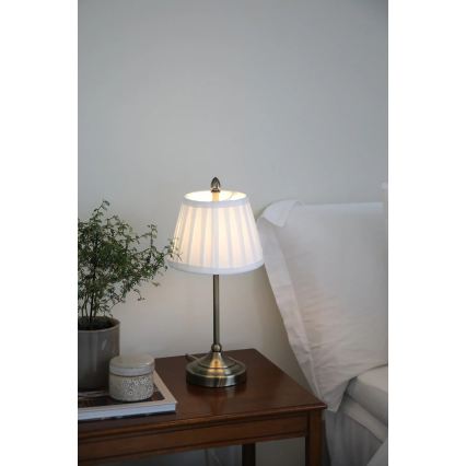 Markslöjd 108973 - Stolní lampa OXFORD 1xE14/40W/230V bílá/mosaz