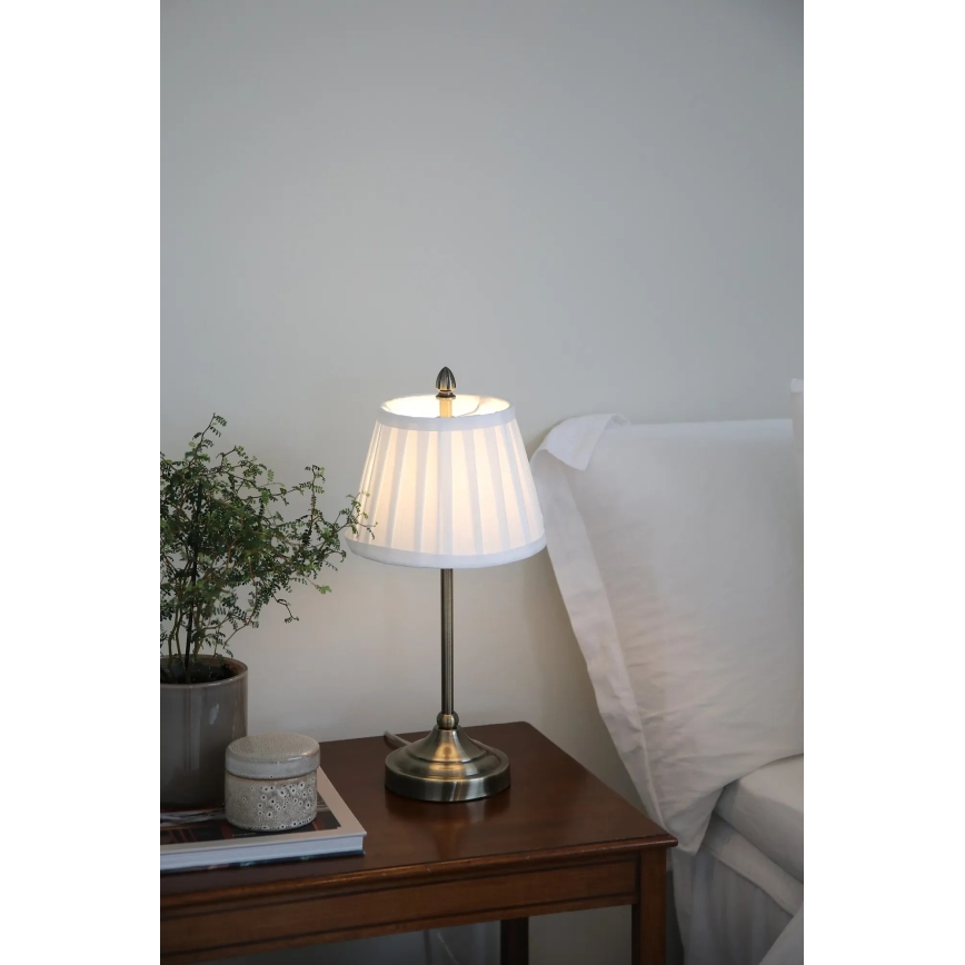 Markslöjd 108973 - Stolní lampa OXFORD 1xE14/40W/230V bílá/mosaz