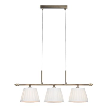 Markslöjd 108975 - Lustr na lanku OXFORD 3xE14/40W/230V mosaz/bílá
