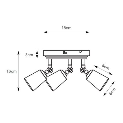 Markslöjd 108980 - Bodové svítidlo TINY 3xGU10/7W/230V mosaz