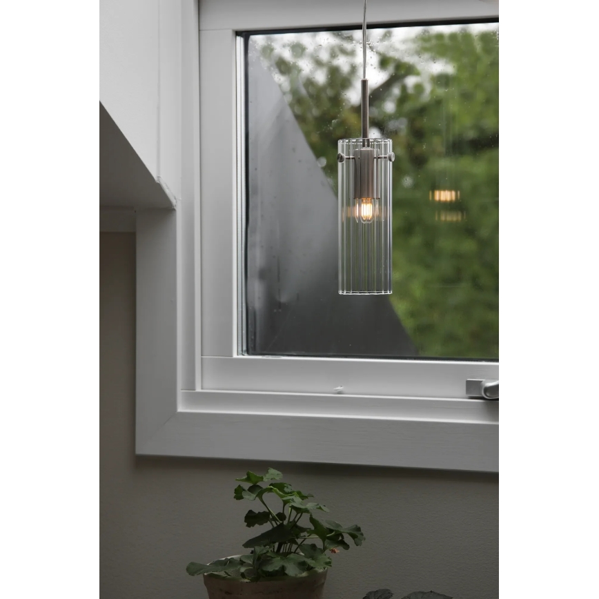 Markslöjd 109013 - Lustr na lanku TIBIA 1xE14/40W/230V čirá/mosaz