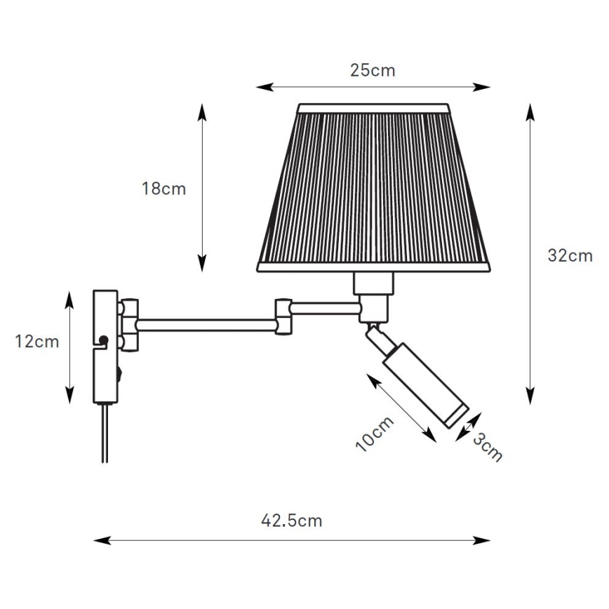Markslöjd 109017 - LED Nástěnná lampa PIVOT 1xE27/40W/230V + LED/4W krémová/mosaz