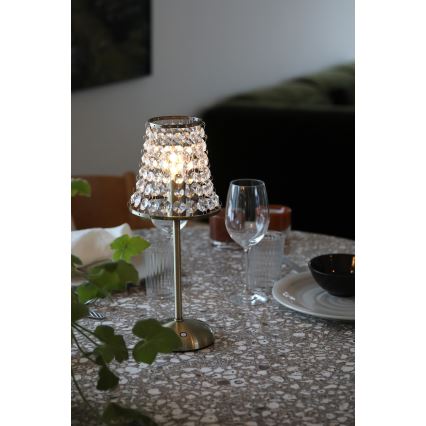 Markslöjd 109125 - LED Stmívatelná nabíjecí dotyková stolní lampa LIORA 1xE14/2W/2000 mAh mosaz