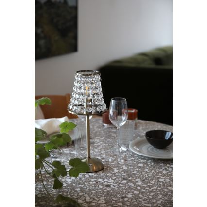 Markslöjd 109125 - LED Stmívatelná nabíjecí dotyková stolní lampa LIORA 1xE14/2W/2000 mAh mosaz