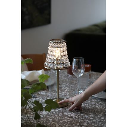 Markslöjd 109125 - LED Stmívatelná nabíjecí dotyková stolní lampa LIORA 1xE14/2W/2000 mAh mosaz