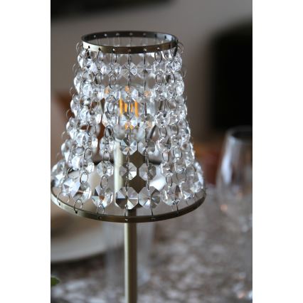 Markslöjd 109125 - LED Stmívatelná nabíjecí dotyková stolní lampa LIORA 1xE14/2W/2000 mAh mosaz