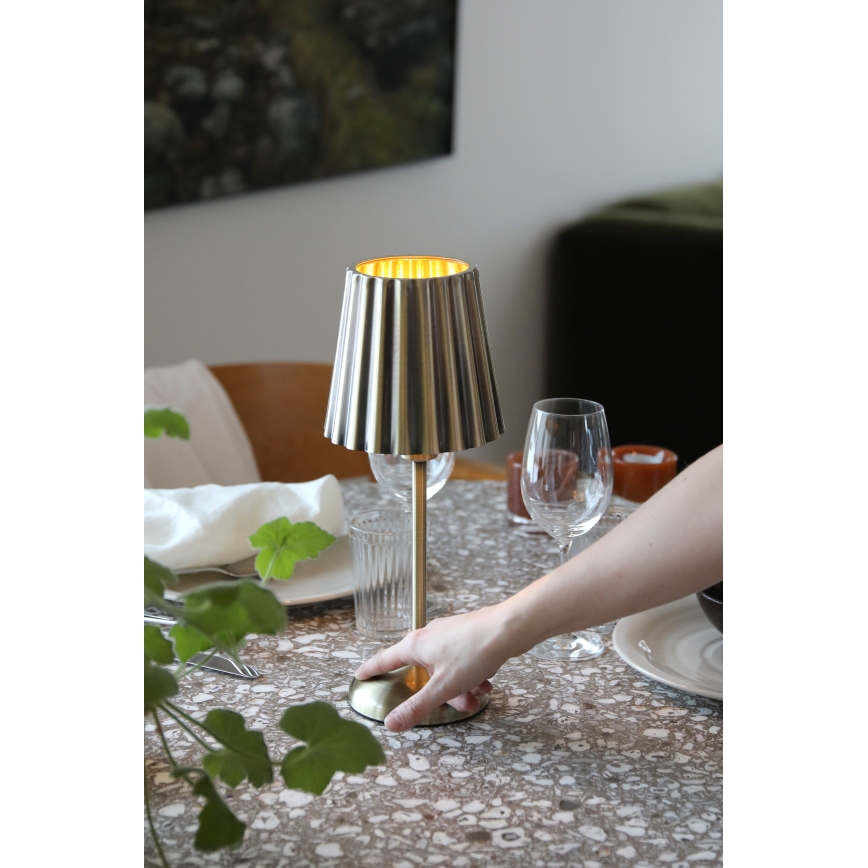 Markslöjd 109127 - LED Stmívatelná nabíjecí dotyková stolní lampa CELIA 1xE14/2W/2000 mAh mosaz