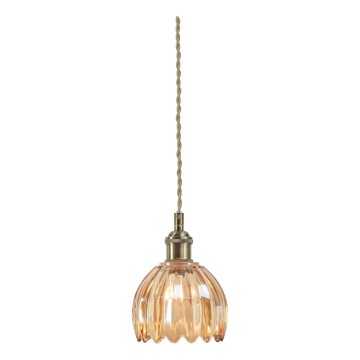 Markslöjd 109137 - Lustr na lanku GOTA 1xE14/40W/230V pr. 13 cm kouřová béžová/mosaz