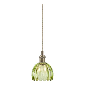 Markslöjd 109138 - Lustr na lanku GOTA 1xE14/40W/230V pr. 13 cm kouřová zelená/mosaz