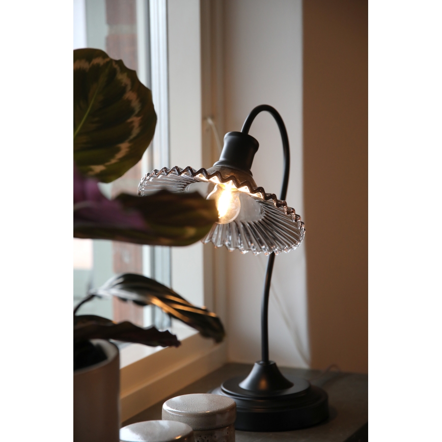 Markslöjd 109151 - Stolní lampa NOVIA 1xE27/60W/230V černá/kouřová šedá