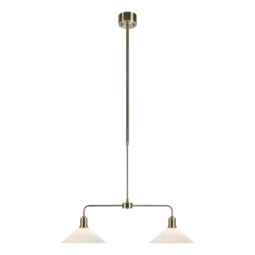 Markslöjd 109160 - Lustr na tyči VELA 2xE27/60W/230V bílá/mosaz