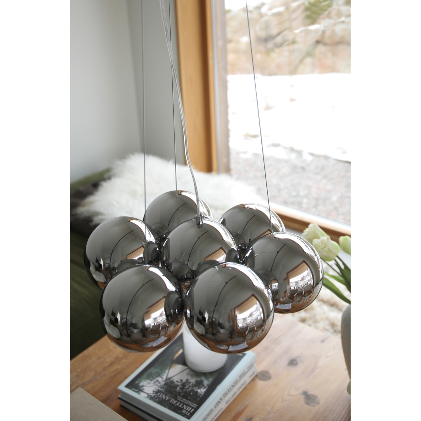 Markslöjd 109167 - Lustr na lanku CUPOLO 7xE14/40W/230V lesklý chrom