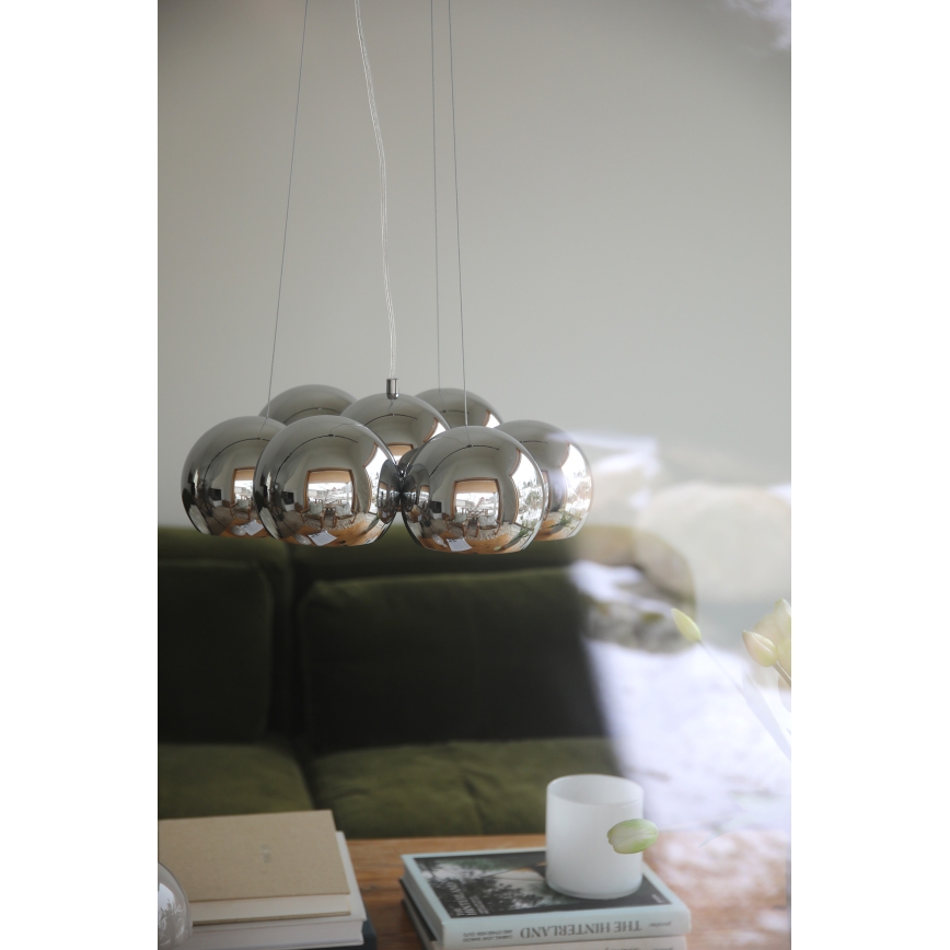 Markslöjd 109167 - Lustr na lanku CUPOLO 7xE14/40W/230V lesklý chrom