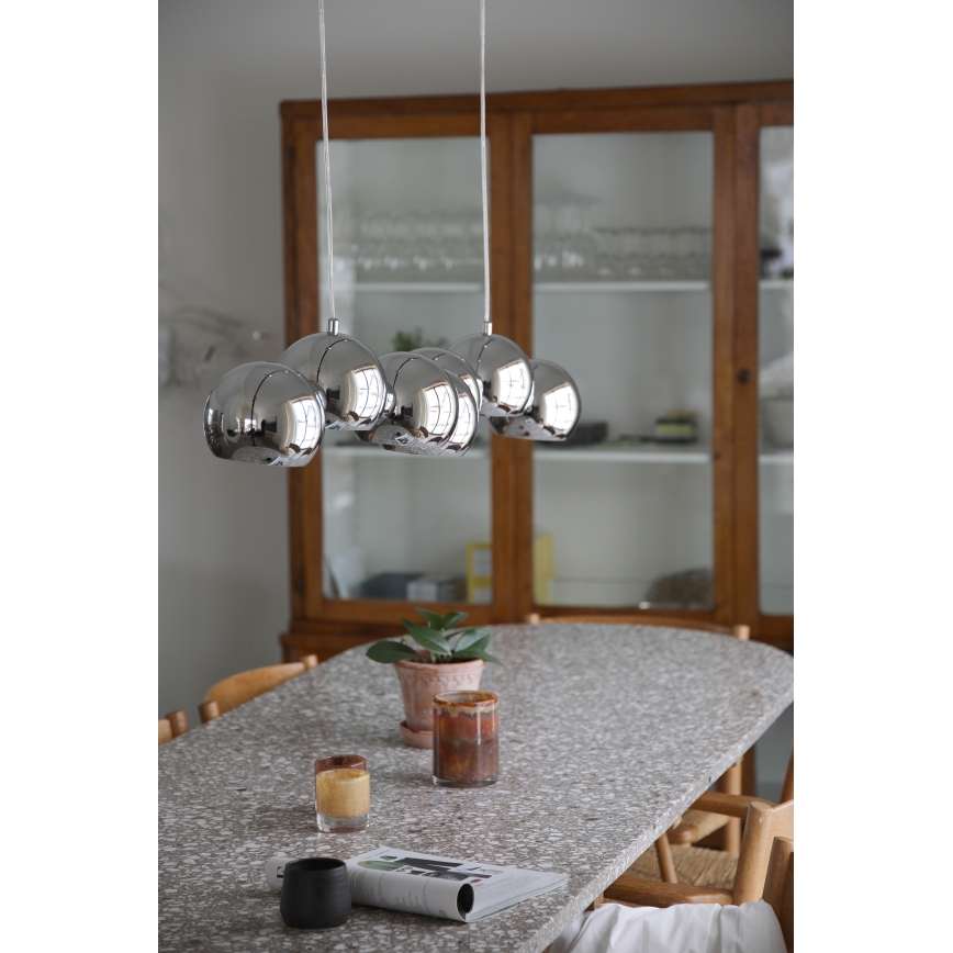 Markslöjd 109168 - Lustr na lanku CUPOLO 7xE14/40W/230V lesklý chrom