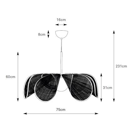 Markslöjd 109170 - Lustr na lanku STYRKA 1xE27/40W/230V pr. 75 cm béžová