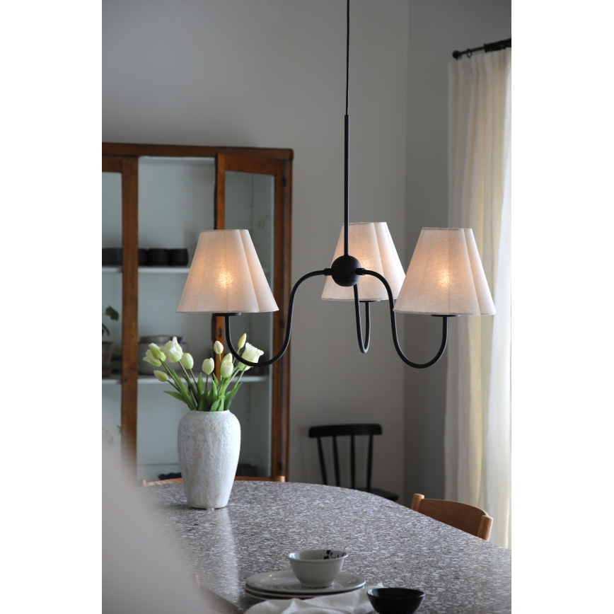 Markslöjd 109172 - Lustr na lanku VEYA 3xE14/40W/230V pr. 90 cm len/černá