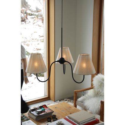 Markslöjd 109172 - Lustr na lanku VEYA 3xE14/40W/230V pr. 90 cm len/černá