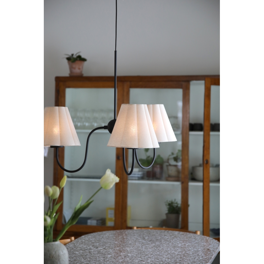 Markslöjd 109172 - Lustr na lanku VEYA 3xE14/40W/230V pr. 90 cm len/černá