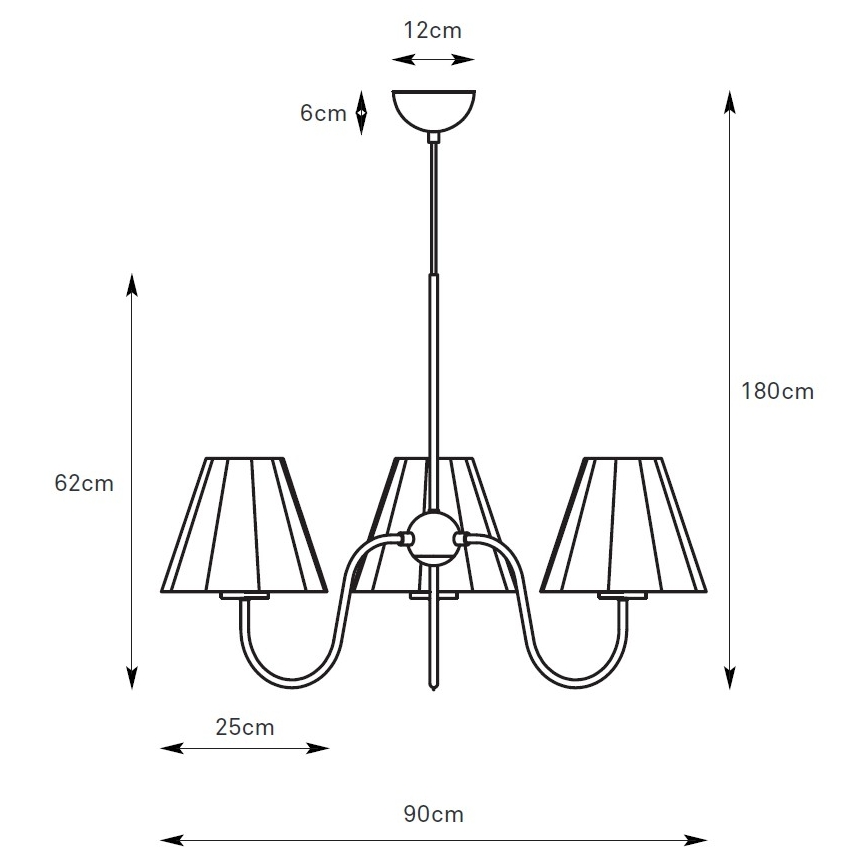 Markslöjd 109172 - Lustr na lanku VEYA 3xE14/40W/230V pr. 90 cm len/černá