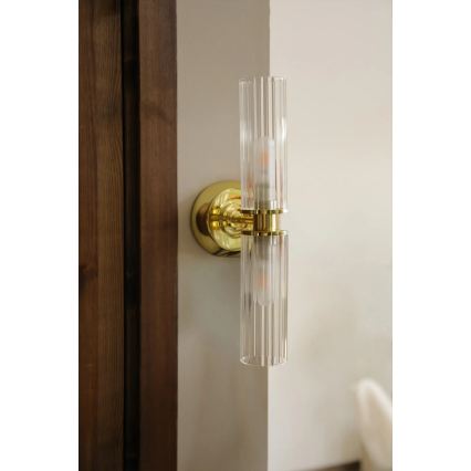 Markslöjd 109236 - Koupelnová nástěnná lampa RIMINI 2xG9/20W/230V IP44 mosaz