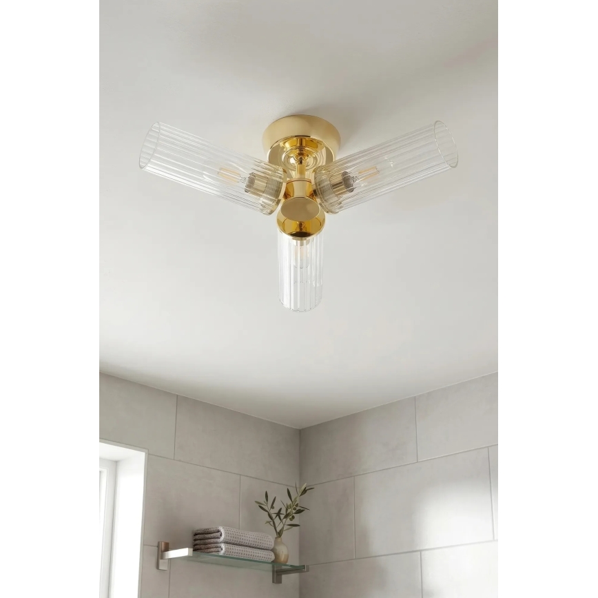 Markslöjd 109238 - Koupelnový přisazený lustr RIMINI 3xG9/20W/230V IP44 mosaz