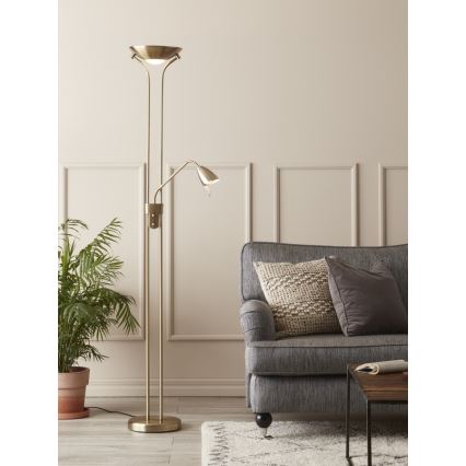 Markslöjd 111247 - Stmívatelná stojací lampa DETROIT 1xR7s/230W/230V + 1xGU10/35W bronz