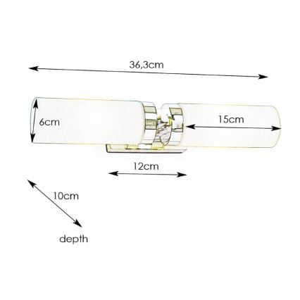 Markslöjd 234844, 450712 - Koupelnové nástěnné svítidlo STELLA 2xE14/40W/230V IP44