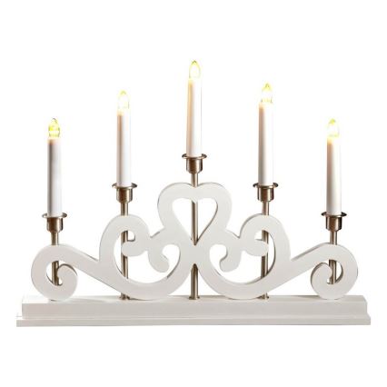 Markslöjd 700640 - Vánoční svícen SVANEHOLM 5xE10/3W/230V bílá