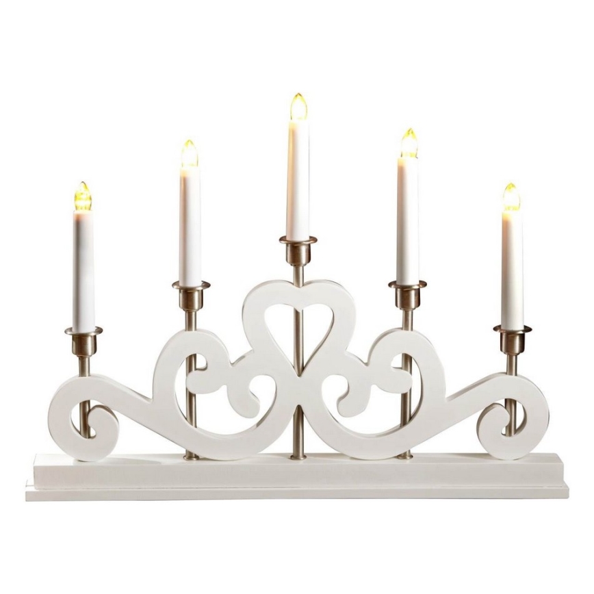 Markslöjd 700640 - Vánoční svícen SVANEHOLM 5xE10/3W/230V bílá