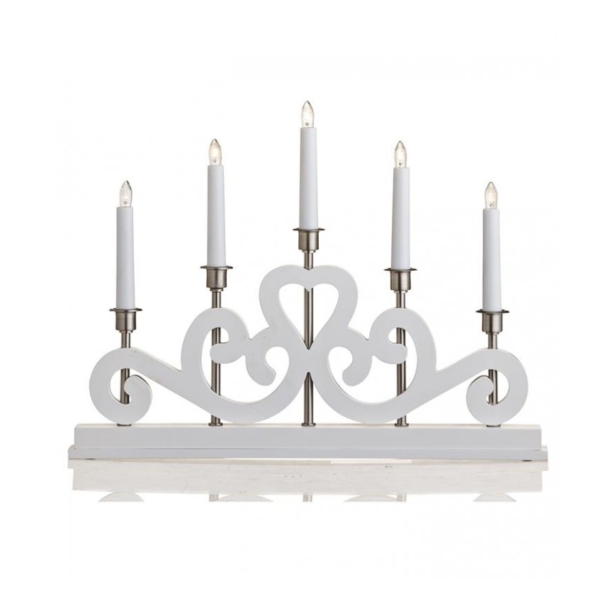 Markslöjd 700640 - Vánoční svícen SVANEHOLM 5xE10/3W/230V bílá