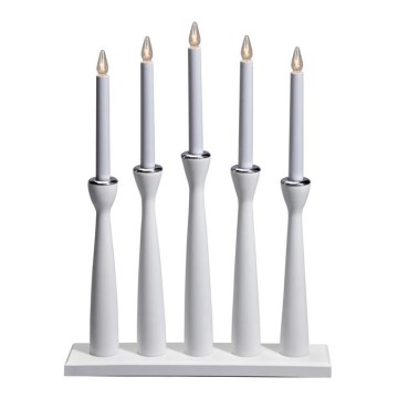 Markslöjd 702229 - Vánoční svícen MASESKÄR 5xE10/3W/230V bílý